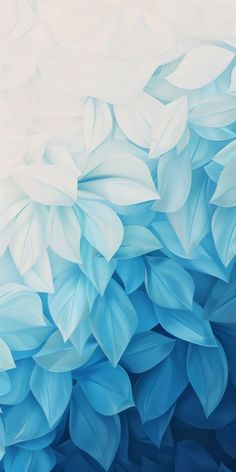 an abstract blue and white background with leaves