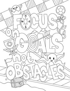 a coloring page with the words focus on it