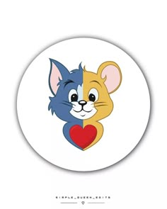 a cartoon mouse with a heart on it's chest and the face of a cat