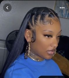 90s Half Up Half Down Hair With Swoop, Half Twist Half Sew In Weave, Frontal Two Ponytail Hairstyles, Black Women 90s Hairstyles, Versatile Quick Weave Hairstyles, No Weave Hairstyles, Easy Quick Weave Hairstyles Black Women, Eccentric Hairstyles, Quick Styles For Black Women