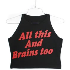 Brains Too Tank Top (Select Size) ($24) ❤ liked on Polyvore featuring tops, crop tops, shirts, tanks, fitted crop tank tops, sleeveless tops, crop tank, crop tank tops and fitted tops Shirts Crop Tops, Yennefer Of Vengerberg, Shirts Crop, Grunge Goth, Mode Inspo, 가을 패션, Shadowhunters, Mode Inspiration