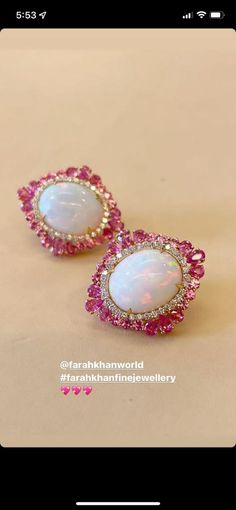 Pink Jewellery, Bridal Chura, Diamond Jewelry Designs, Classic Earrings, Pink Jewelry, Crown Jewels, Classic Jewelry, Small Earrings, Gold Jewellery Design