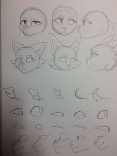 a drawing of different faces and shapes