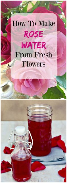 How To Make Rose Water {For Recipes} Using Fresh Flowers is much simpler than you may think! All you need are the flowers and distilled water. #DIY #RoseWater #Flowers How To Make Rosewater Diy, How To Make Rose Water, Natural Meals, Make Rose Water, Health Cleanse, Diy Rose, Baking Soda Shampoo