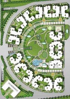 the site plan for an upcoming residential development in singapore, with lots of green space