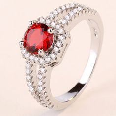 Red Ruby Engagement Ring 925 Silver For Women Wedding Jewelry Gift Brand Name: Genuine-GemstoneItem Weight: 1.99gMetals Type: SilverMetal Stamp: 925,SterlingGender: WomenMain Stone: Red Ruby, Amethyst, Sapphire, Emerald, Garnet, ZirconSetting Type: Prong SettingItem Type: RingsShape\pattern: SquareStyle: Cute/RomanticRings Type: Wedding BandsOccasion: Party, Aniverssary, Wedding, EngagementSIZE: 5#6#7#8#9#10#WEIGHT: 1.99g Romantic Rings, Ruby Engagement Ring, Cz Ring, Red Ruby, Engagement Jewelry, White Sapphire, Types Of Rings, Sterling Silver Charm, 925 Sterling Silver Jewelry