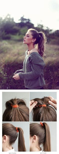 19 tutoriales de pelo para el 2016 de verano Summer Ponytail, Perfect Ponytail, A Ponytail, Top Hairstyles, Red Riding Hood, Hair Day