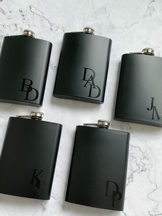 Our personalized stainless steel hip flask is the perfect gift to tuck into your proposal bags or boxes for the bridal party! Your groomsmen and bridesmaids are sure to love their completely personalized flasks! It's stainless steel and holds 8 ounces. Choose from various font colours and styles for either your bridesmaids or groomsmen! *due to shipping costs, please note a minimum of 3 per order. Orders with less than 3 selected for your quantity will unfortunately be cancelled* YOU MAY ALSO LIKE: METAL BOTTLE OPENER GROOMSMEN GIFTS: https://www.etsy.com/ca/listing/1354614046/personalized-bottle-opener-gift-for?click_key=2667cc8b66c43a6d9785d0487d7524390fa1da52%3A1354614046&click_sum=033462ea&ga_search_query=BOTTLE&ref=shop_items_search_1&pro=1&frs=1 PERSONALIZED GIFT BAGS: https://www.et Customized Flask, Groomsmen Boxes, Groomsmen Proposals, Groomsman Proposal Box, Groomsmen And Bridesmaids, Groomsmen Proposal Gifts, Groomsman Proposal, Metal Bottle Opener, Groomsmen Ideas