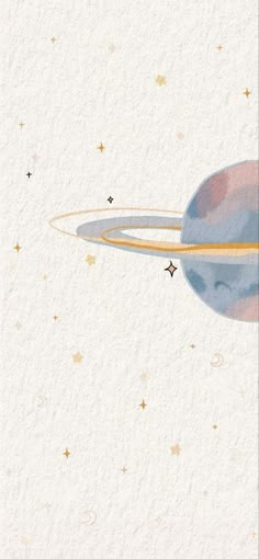 an illustration of the planet saturn with stars around it