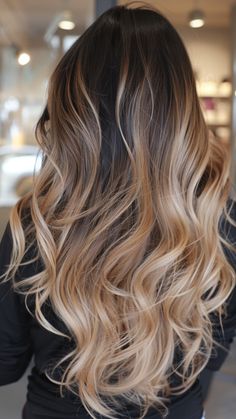 Blonde Balayage On Asian Hair, Dark Brown To Blonde Balayage, Balyage Long Hair, Ombre Hair Color Ideas, Blonde Ombre Balayage, Brown To Blonde Ombre, Brunette Red, Balayage Hairstyles, Hair Color Unique