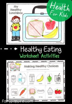 healthy eating worksheet for kids to help them learn how to eat and stay healthy