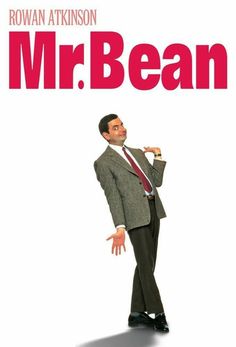 the poster for mr bean shows a man in a suit with his hands on his hips