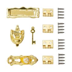 PRICES MAY VARY. Scale: 1/12 miniature dollhouse accessories Package Included: 1x miniature door knob, 1x door knocker, 1x door sign, 1x key, 4x hinges, 16x screws (Not Including Other Items) Dimension (LxWxH): door knob 0.9x0.3 inch, door knocker 0.8x0.4 inch, door sign 0.9x0.3 inch, key 0.5x0.2 inch, hinges 0.4x0.3 inch, screws 0.2 inch Application: Suitable for 1/12 scale miniature furniture decoration, delicate ornaments for dollhouse, additional items to make your dollhouse more complete. H Miniature Door, Dollhouse Door, Door Knob Lock, Miniature Dollhouse Accessories, Miniature Plates, House Miniature, Diy Dollhouse Furniture, Dollhouse Decor, Door Knocker