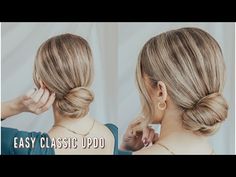 Easy Up Bun Hairstyles, Low Bun Ears Covered, Medium Length Low Bun Hair Tutorials, How To Wear A Low Bun, How To Do A Low Chignon Bun, Low Bun How To Easy, Easy Classy Low Bun, Low Bun Updo Long Hair, Hair Buns Short Hair