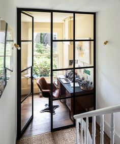 an open door leading to a home office