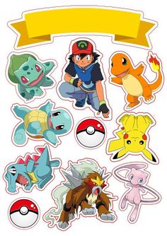 the pokemon stickers are all different shapes and sizes