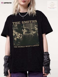 The Vintage The Smiths The World Won't Listen Shirt is a must-have for all die-hard fans of the iconic British rock band, The Smiths. This vintage gem showcases the band's unique style and captures the essence of their music in a single piece of apparel.
Featuring the timeless album artwork from "The World Won't Listen," this shirt is a true collector's item. The intricate design depicts a captivating scene that perfectly complements the band's melancholic yet poetic lyrics. Crafted with meticulous attention to detail, this shirt embodies the band's ethos and offers a nostalgic journey back to the golden era of alternative music.
With its soft and breathable fabric, this vintage shirt ensures unparalleled comfort, making it suitable for everyday wear. The carefully selected materials guara The Smiths Shirt, The Smiths T Shirt, Band Nails, British Rock, Album Artwork, The Smiths, Die Hard, Kid Tees, Rock Band