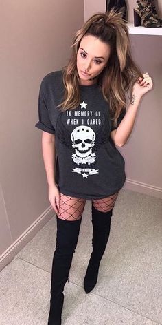 Rock hair Female Shorts, Mini Dress Fashion, Mini Dresses Online, Sleeve Fashion, Mini Shirt Dress, Edgy Outfits, Thigh High Boots