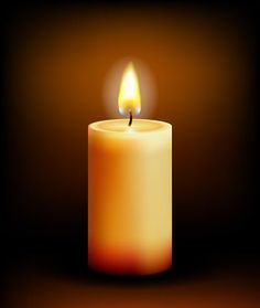 a lit candle on a dark background with the light coming from it's top