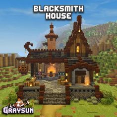 Minecraft Blacksmith House, Minecraft Steampunk, Cool Minecraft Creations