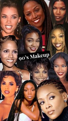 90s Theme Party Aesthetic, 1990s Makeup Black Women, Brandy Makeup 90s, 90s Makeup Supermodel, 90s Makeup For Black Women, Tlc Makeup 90s, Classic 90s Makeup, How To Be 90s Pretty, Immature 90s