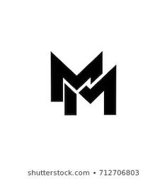 the letter m is made up of black and white letters, which appear to be overlapping