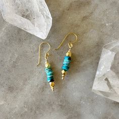 by Robindira Unsworth Handmade at our design studio in California 14k gold vermeil Turquoise Drop: 1.75" Style No. E1431-G Turquoise Drop Earrings, Gold Vermeil Jewelry, Vermeil Jewelry, Labradorite Ring, Crown Jewels, Turquoise Earrings, Wire Wrap, Cleaning Jewelry, Accessories Necklace