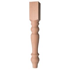 an unfinished wooden post on a white background