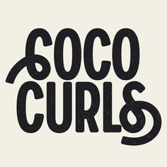 the words coco curls written in black ink