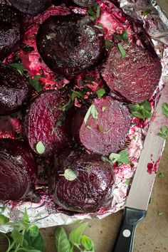 the beets are cut up and ready to be eaten