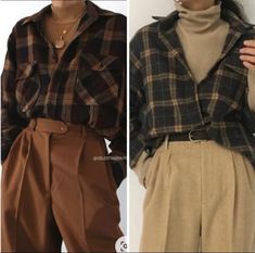 Plaid Button Up Shirt Outfit, Neutral Aesthetic Outfits, Enby Outfits, Enby Fashion, Neutral Outfit Aesthetic, Light Academia Outfit, Gender Neutral Outfits, Neutral Fall Outfits, Academia Aesthetic Outfit