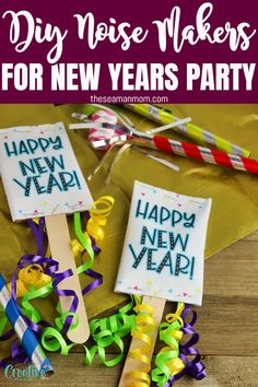 these new year's party decorations are easy to make and perfect for any celebration