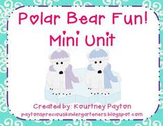 the polar bear fun mini unit has two bears in hats and scarfs on it