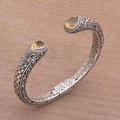 Luxury Antique Silver Bracelets With Intricate Design, Luxury Classic Cuff Bracelet With Intricate Design, Cuff Bracelets Handmade, Jewellery Designer, Citrine Stone, Silver Work, Silver Band Ring, Gorgeous Bracelet