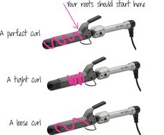 How to wrap the strand of hair around the iron for different types of curls. {Makeup Tips, Beauty Reviews, Tutorials | Miss Nattys Beauty Diary} Strand Of Hair, Different Types Of Curls, Curl Your Hair, Shower Thoughts, How To Wrap, Types Of Hair, Curling Irons, Tight Curls, Types Of Curls