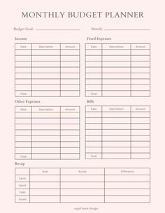 a printable budget planner with the words,'money budget planner'on it