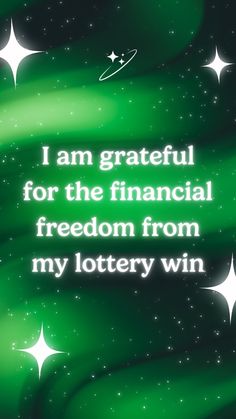 i am grateful for the financial freedom from my lottery win