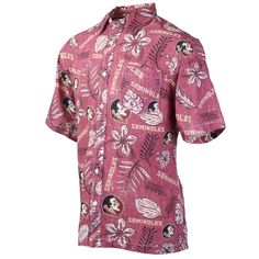 PRICES MAY VARY. Sublimated Design, Front Left Chest Pocket Super Soft Comfortable Feel Button Up Front, Fold Over Collar Officially Licensed, Made to Match Wes and Willy Mens College Vintage Swim Shorts This sports fan short sleeve vintage Hawaiian shirt features sublimated aloha floral designs to bring that tropical feel wherever you go. A perfect choice to support your sports team in comfort with this super soft button up. At the beach, in the stands, or at your backyard barbeque, this Hawaii Cheap Fitted Hawaiian Shirt With Camp Collar, Hawaiian Outfit For Men, Shirt Summer Outfit, Backyard Barbeque, Summer Outfit Beach, Funny Hawaiian Shirts, Floral Hawaiian Shirt, Vintage Swim, Vintage Hawaiian Shirts