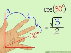 a hand is pointing to the side of a triangle with two sides and three angles