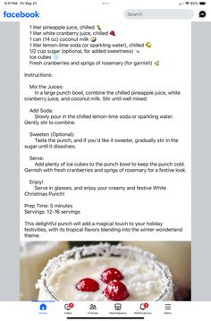 an image of a recipe on the facebook page