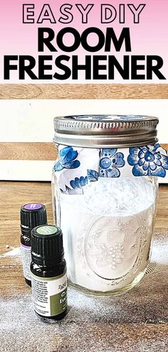 an easy diy room freshener recipe in a mason jar