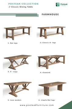 the instructions for how to build a wooden dining table with benches and bench legs,