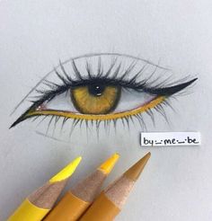 a pencil drawing of an eye with the words buy me - be written on it