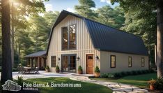 this is an artist's rendering of the pole barn and barn house plans for sale