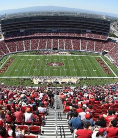 a football stadium filled with lots of people