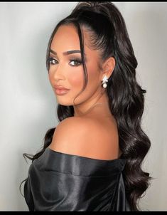 Strapless Dress Hairstyles Prom, Hair Styles For Baby Shower Hairstyles, Baby Shower Hairstyles, Long Ponytail, High Ponytail Hairstyles, Prom Hairstyles For Long Hair, Penteado Cabelo Curto, Clip In Hair, Hairdo For Long Hair