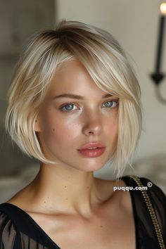 Short French Bob Hairstyles: Chic and Timeless Looks - Puqqu Short Hair Choppy Bangs, French Bob Haircut Blonde, Parisian Bob Blonde, Platinum French Bob, Blonde French Bob With Fringe, French Bob Blonde, Platinum Blonde French Bob, French Bob Fine Hair, Short French Bob