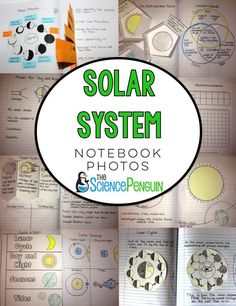 the solar system notebook photos are arranged on top of each other with text overlay