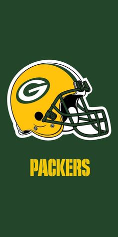 a green bay packers helmet on a green background