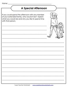 a special afternoon worksheet with an image of a person holding the hand of a child